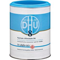 Dose mit Schüßler-Salzen Nummer 8, blau-weißes Etikett mit Aufschrift.