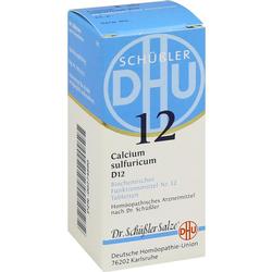 Weiße Packung mit blauer Aufschrift, Schüßler Salz Nr. 12 Calcium sulfuricum.