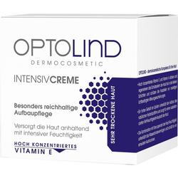 Eine Verpackung von Optolind Intensivcreme für sehr trockene Haut mit Vitamin E.