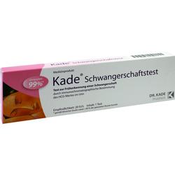 Kade Schwangerschaftstest-Schachtel, rosa-weiß, zur Früherkennung einer Schwangerschaft.