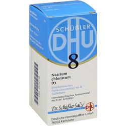 Eine Packung Schüßler-Salze Nr. 8 mit homöopathischen Tabletten.