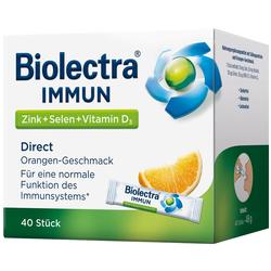 Verpackung von Biolectra Immun mit Orange, enthält 40 Beutel für Immunsystem-Unterstützung.