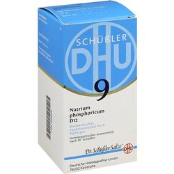 Eine Schachtel Schüßler-Salze Nr. 9 mit der Aufschrift "Natrium phosphoricum D12".
