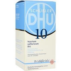 Weiße Verpackung von Schüßler Salze Nr. 10, Natrium sulfuricum D12.