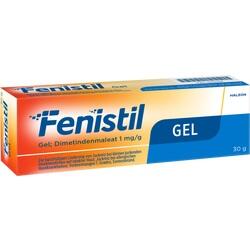 Eine orange-weiße Packung Fenistil Gel gegen Juckreiz.